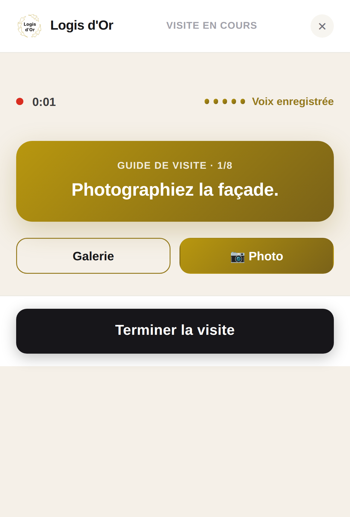Logis d'Or pendant une visite : guide de visite et voix enregistrée